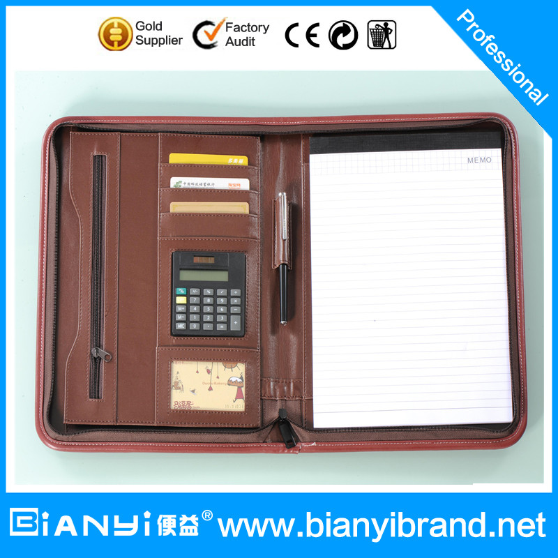 Wholesale PU Leather portfolio with pad and retractable handle from china suppliers