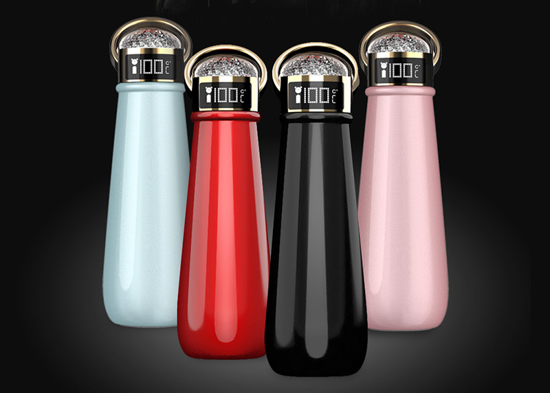 Wholesale EW-DD3 Crystal diamond LED thermos bottle luxury stainless steel life vacuum cup from china suppliers