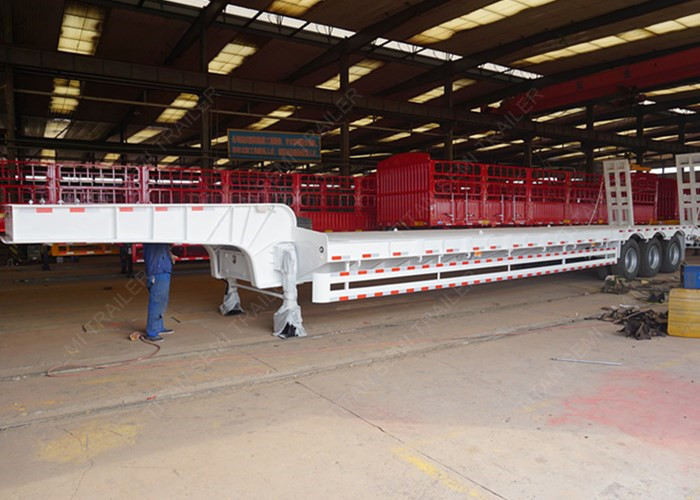 TITAN 3 axle 80ton low bed trailer for construction machinery transportation