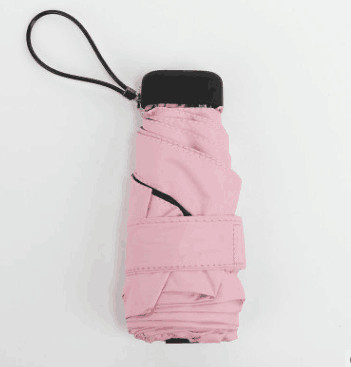 Wholesale Manal Open Compact Folding Umbrella Pocket Size Pink Color 6 Durable Ribs from china suppliers