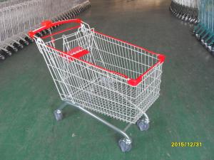 Wholesale European 210L Supermarket store Shopping Cart With Curve Handle from china suppliers