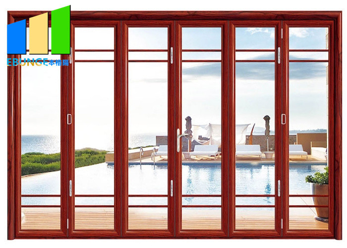Wholesale Exterior Patio Red Folding Glass Stack Bifold Door With Aluminum Frame from china suppliers