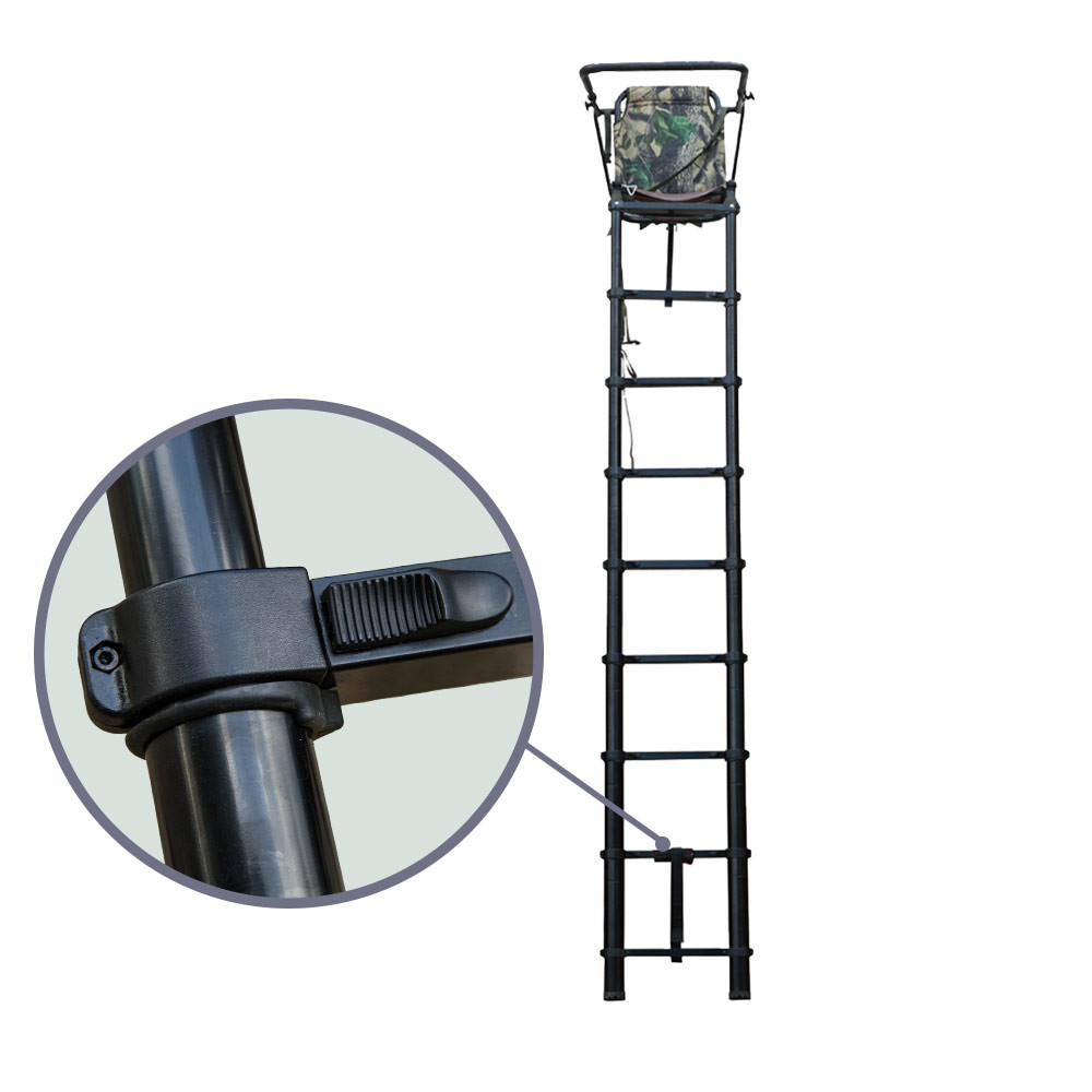 Stable Hunting Ladder Stand Durable Aluminum Construction With Suspension Seat