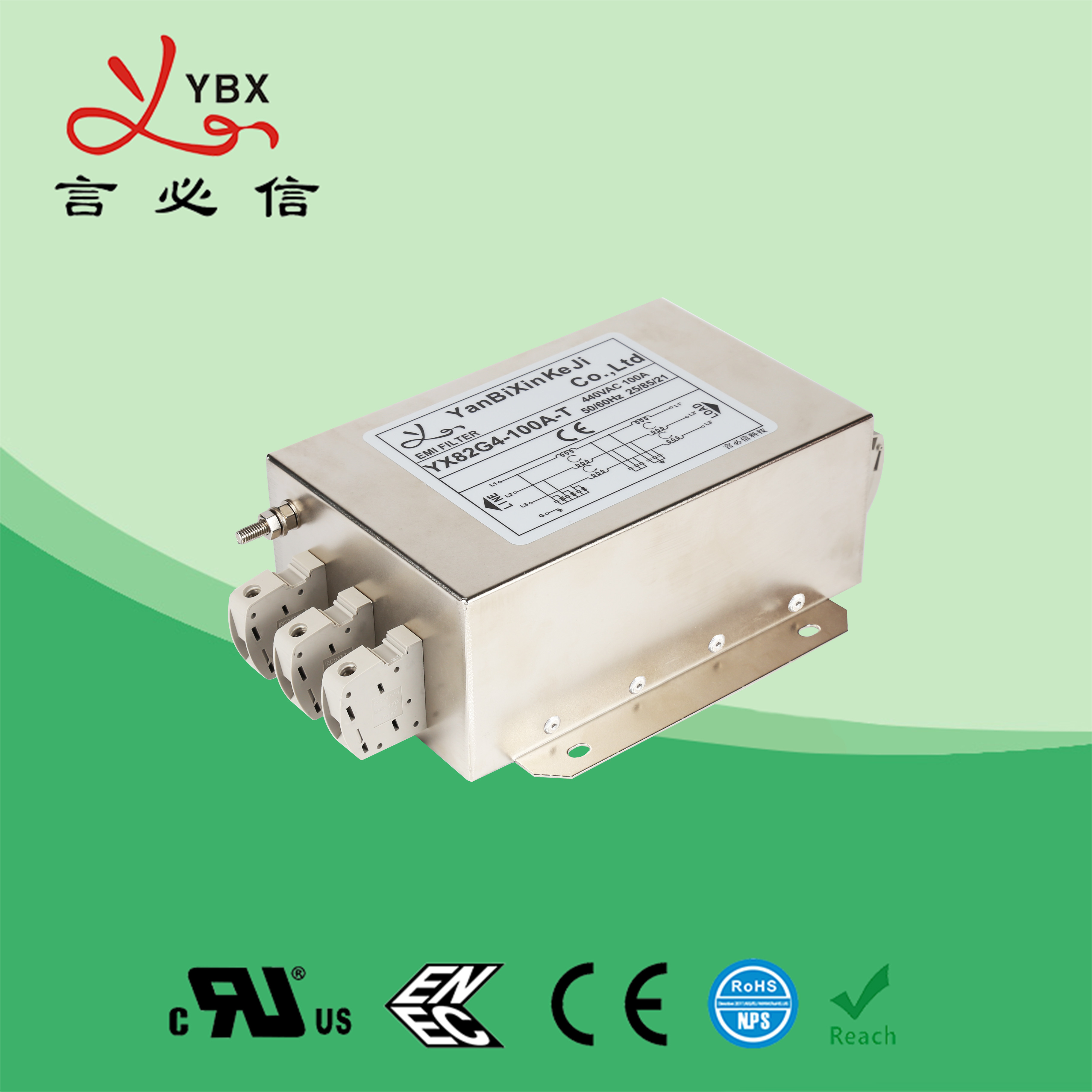 Wholesale Electric Passive Three Phase RFI Filter For Inverter 440V 480VAC 100A from china suppliers