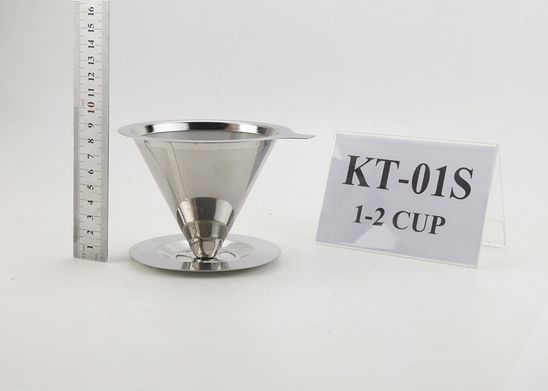 Quality Reusable Stainless Steel Paperless Coffee Dripper With Cup Stand ,  Eco - Friendly for sale
