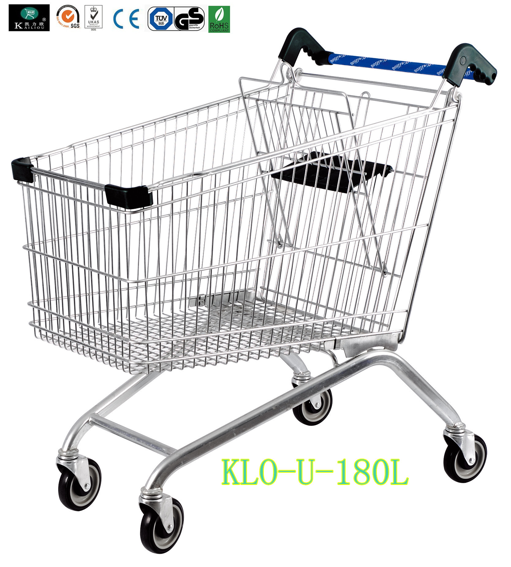 Wholesale Portable Metal Chrome Plated Disabled Shopping Trolley For Hypermarket 180 Litre from china suppliers