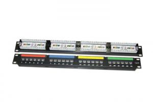 Wholesale 24 Port Unshielded Network Patch Panel 19 Inch 1U Size Color Group RJ - 45 Coupler from china suppliers