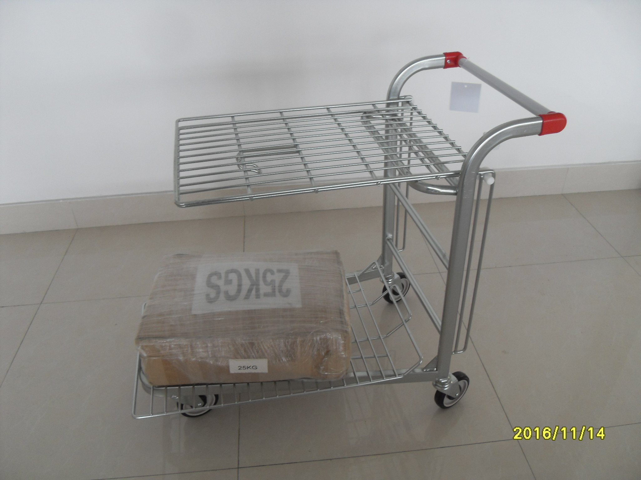 Wholesale Logo Printing Factory Trolley With Handle , Heavy Duty Metal Trolley from china suppliers