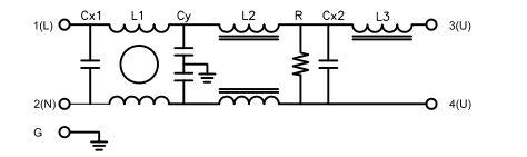 emi power filter schematic