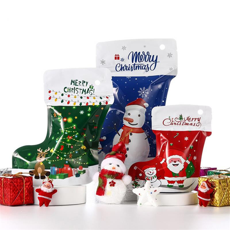 Wholesale New Year Christmas Aluminum Foil Packaging Bag Santa Claus Elk Party Snack Storage from china suppliers