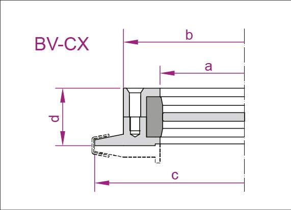 Stainless Steel Hygienic butterfly valve BV-CX sprigot diagram