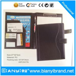 Wholesale High quality A4 paper brown and black leather file folder design from china suppliers