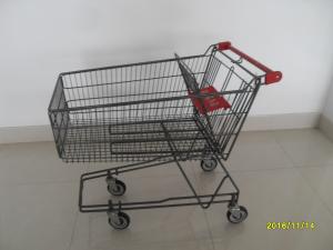 Wholesale 135L Metal Wire UK Shopping Cart With 4x5inch swivel flat TPE black casters from china suppliers