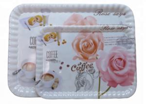 Wholesale Home Decoration Melamine Rectangular Tray , Melamine Food Tray With Handle from china suppliers