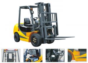 Wholesale 2500kg Four Wheel Forklift Gas Powered With Three Stage Mast Lift Height 6m from china suppliers