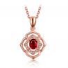 Natural Gemstone Gold Jewelry Solid 18k Genunie Diamond And Ruby Pendant Necklace 