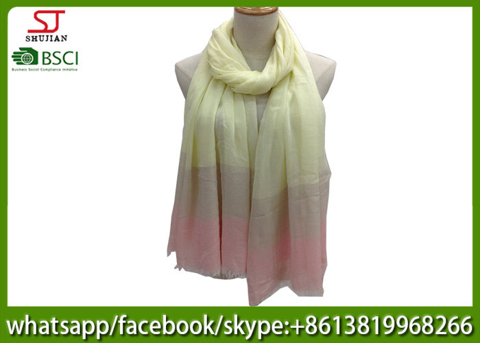 Wholesale Chinese factory frayed three colors ombre lightweight scarf 100% Viscose 100*195cm spring summer autumn sun protection from china suppliers