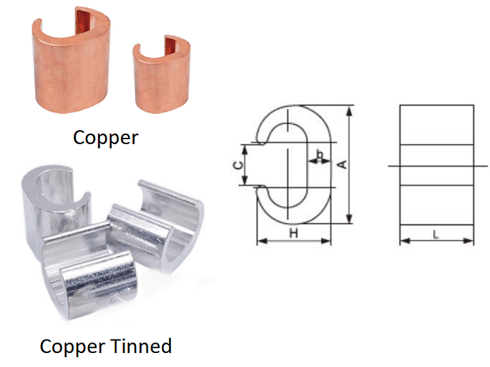Copper C Type Compression Connector For Grounding System