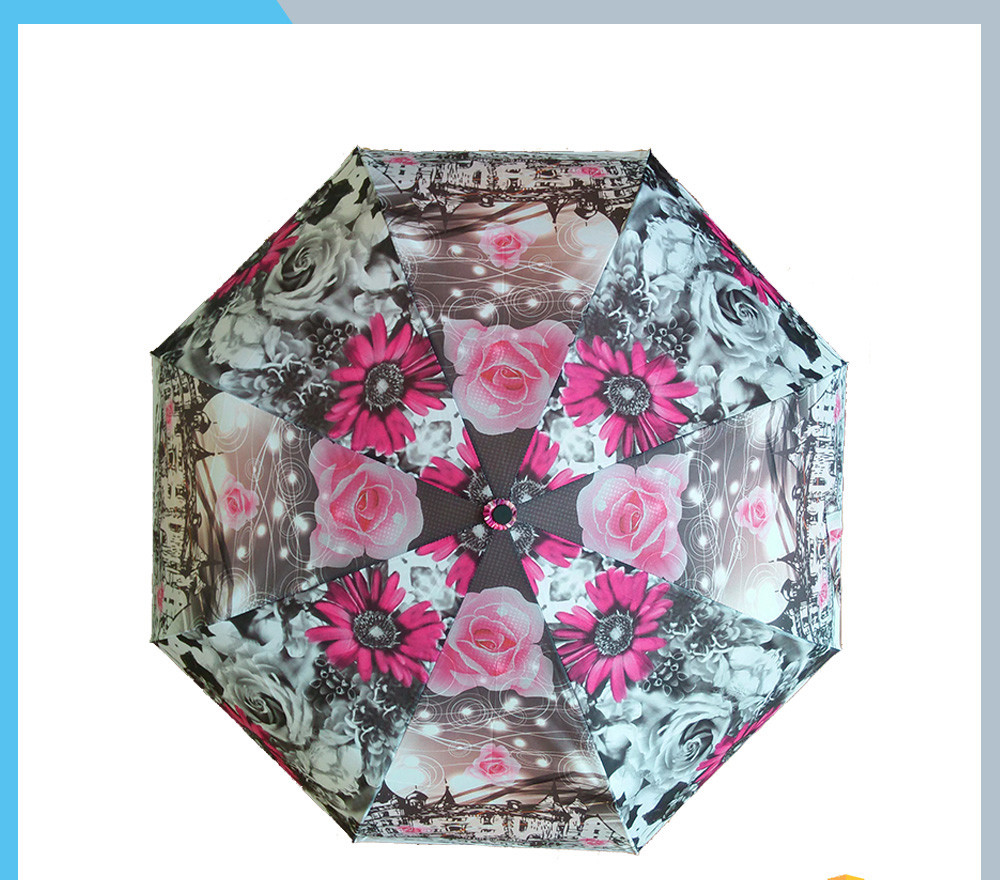 Wholesale Wind Resistant 3 Fold Advertising Auto Open Umbrella Black Metal Frame from china suppliers