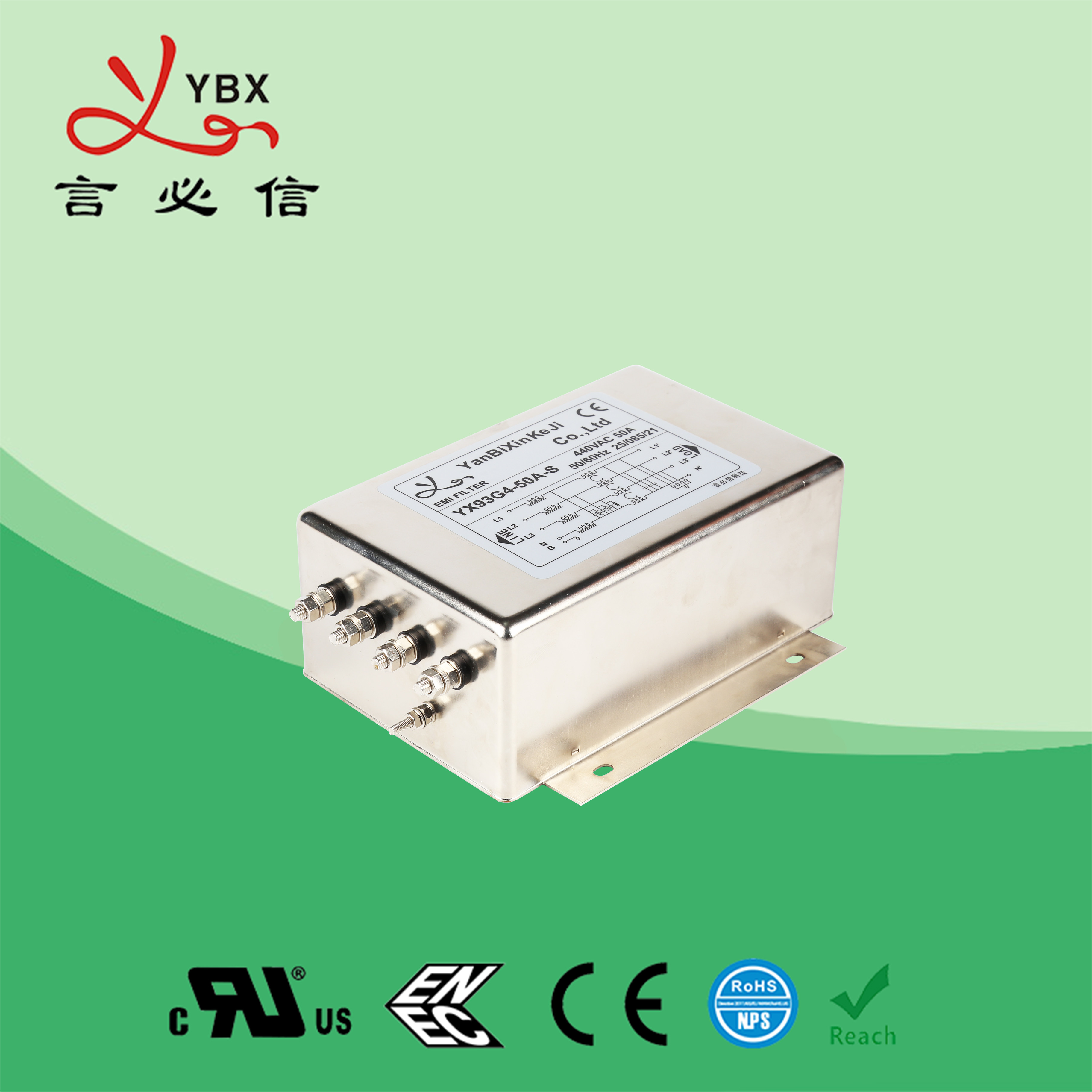 Wholesale 60A AC EMC Inverter EMI Filter Nominal Center Frequency 10K-30MHZ from china suppliers