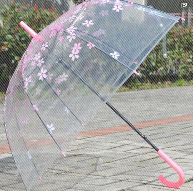 Wholesale Pink Dome See Through Umbrella , Floral Collapsible Bubble Umbrella Automatic Open from china suppliers