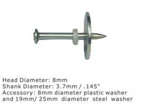 Wholesale Steel Powder Actuated Fasteners Dnw Drive Pins With 25mm Steel Washer from china suppliers