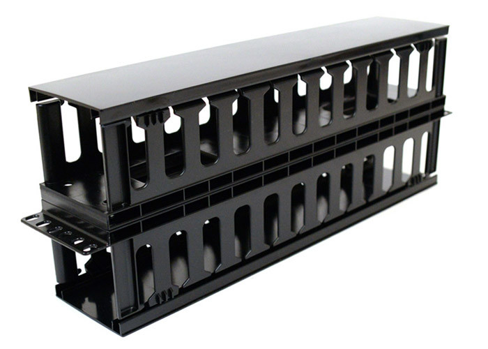 Wholesale Plastic Dual Sided Finger Duct Cable Management , Horizontal Rack Mount Brush Panel from china suppliers