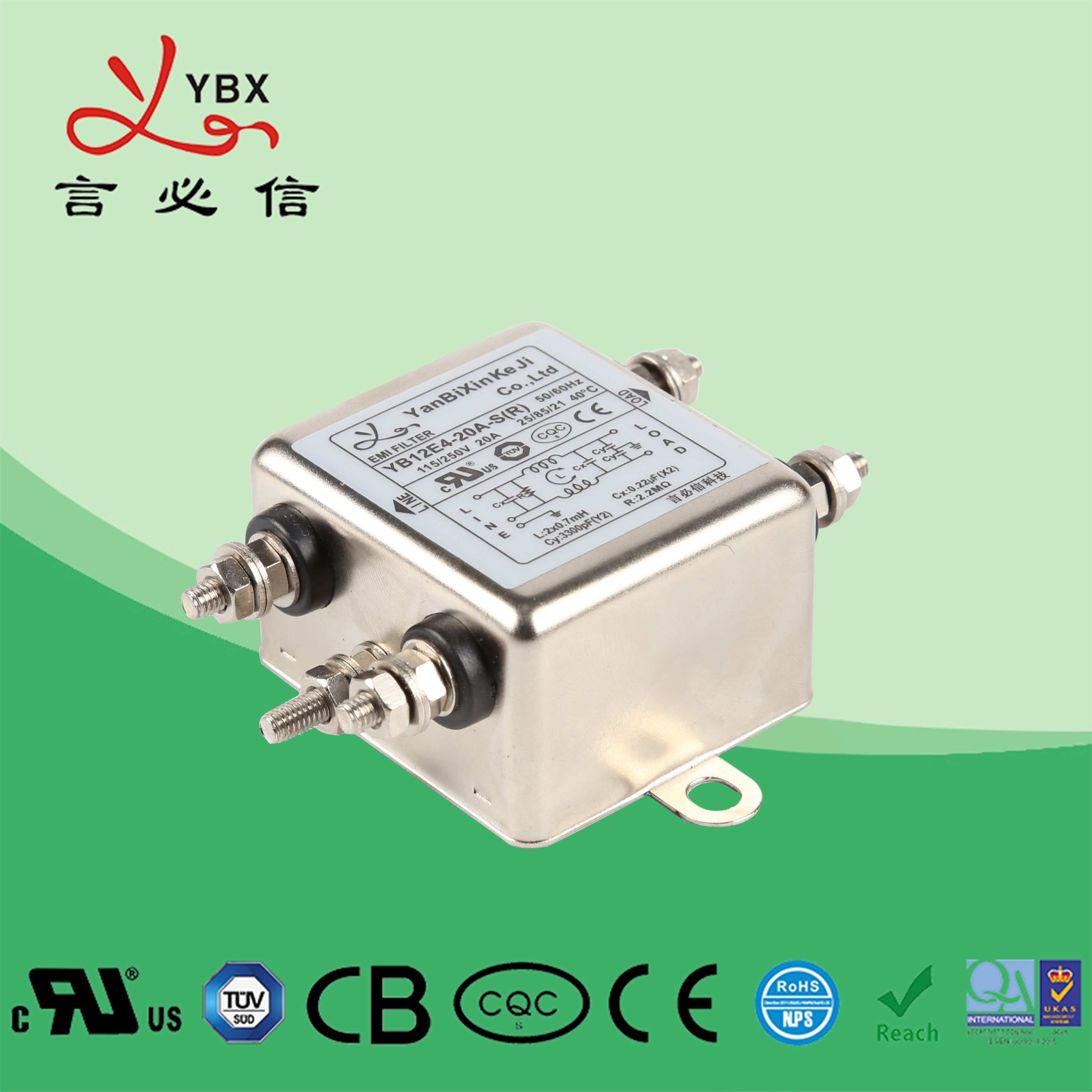Wholesale 10A Low Pass EMI Filter / Low Frequency Emi Filter Customized Service from china suppliers