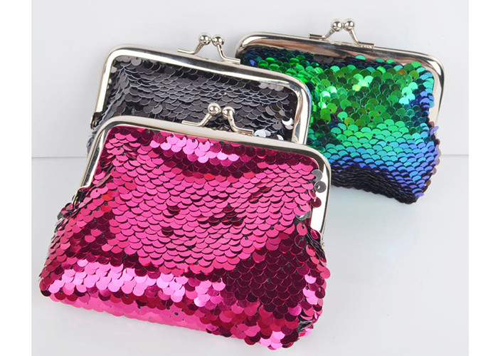 Quality Fashion Sequin Coin Purse Bag Lady Cosmetic Bag Mermaid sequined purse Makeup Bag for sale