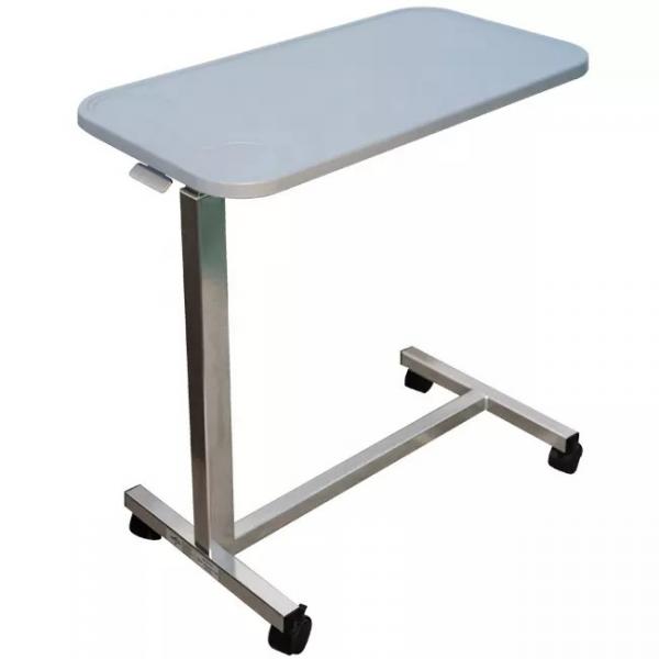 Quality Plastic Steel Overbed Table Medical Rolling Over Bed Hospital Stand Adjustable Desk Powder Coated for sale