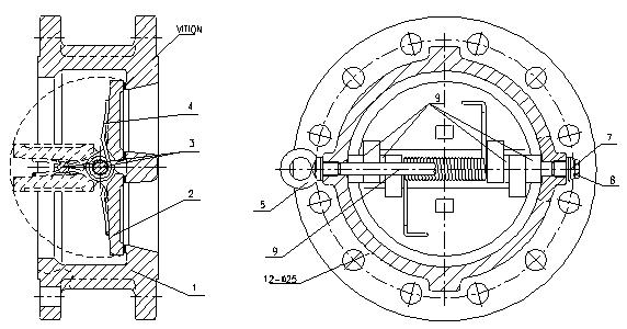 wafer check valve drawing