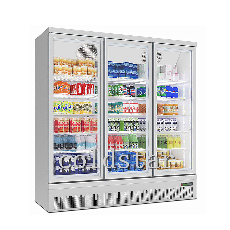 Wholesale Supermarket 3 glass doors refrigerator drink display cooler yogurt milk refrigerator showcase from china suppliers