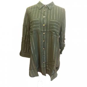 Wholesale 98% Cotton 2% Metallic Wire Button Down Womens Long Sleeve Shirt from china suppliers