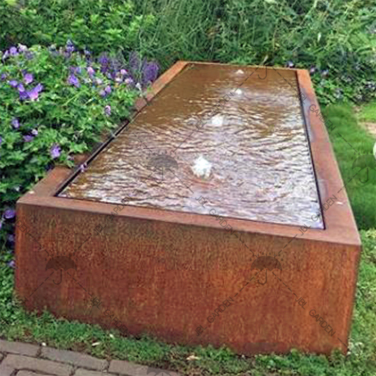Wholesale 1800mm*1800mm Landscaping Water Feature Corten Steel Water Fountain Prerusted from china suppliers