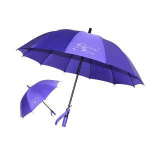 Wholesale Solid Color Automatic Open Umbrella Customized Logo Printing Purple Rain Umbrella from china suppliers