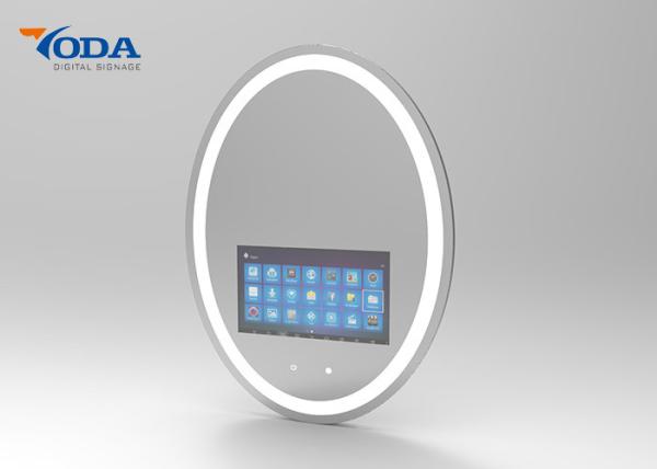 Quality Touch Screen Round Shape Smart Mirror 1280 * 800P Resolution 10 . 1 Inch Smart Mirror for sale