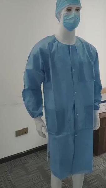 Quality Specializing in manufacturing disposable SMMS isolation gown coating laboratory work clothes for sale