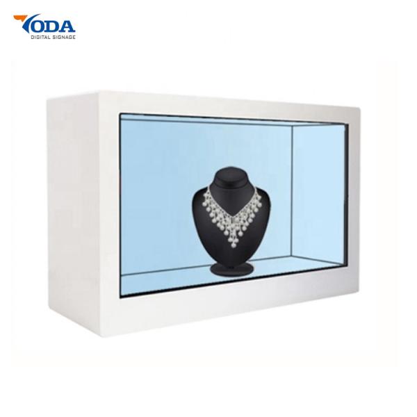 Quality Advertising Transparent LCD Showcase Interactive Modern Video Display for sale