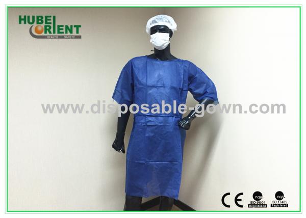 Quality Dark Blue Disposable Medical Use Patient Gown / Disposable Isolation Gown For Hospital for sale