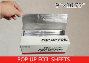 Non Stick Pop Up Aluminum Foil Sheets , Pre Cut Aluminum Foil 14 Micron Thickness
