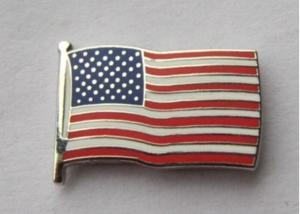 Wholesale American Flag Hard Enamel Lapel Pins / Metal Enamel Pins Customized Logo from china suppliers