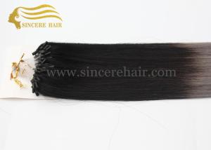 China 24 Micro Ring Hair Extensions for sale - 60 CM 2 Tone Ombre Color Micro Links Hair Extensions 1.0 G / Strand For Sale on sale