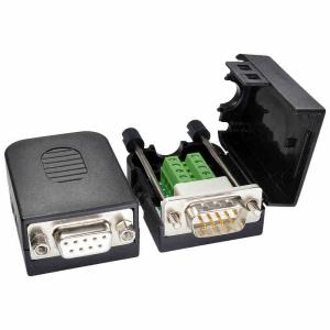 Wholesale DB9 D Sub 9 Pin RS232 Serial Port Connectors to Terminal Blocks Adapter with housing from china suppliers
