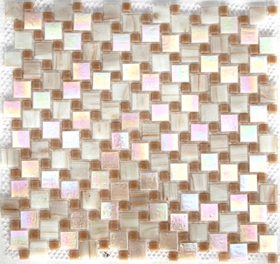 bathroom backsplash tile aluminum mix glass mosaic tile LAR004