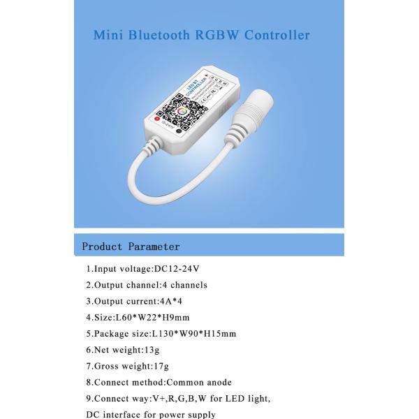 Mini Bluetooth LED Strip Smart Controller For RGB RGBW Strip Lights