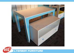 Wholesale Modern Blue MDF Retail Display Tables / Melamine Finished Shop Display Tables from china suppliers