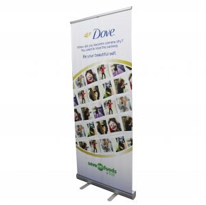 China Aluminum Retractable Banner Stands With Canvas Bag Easy Packing Carrying on sale
