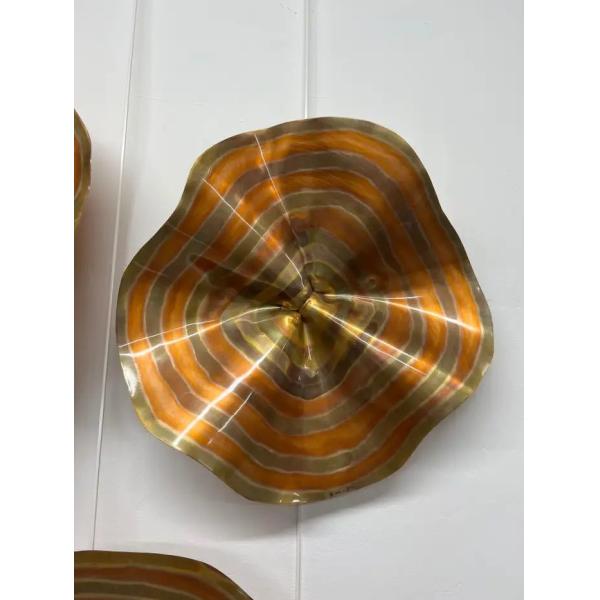 Hand Painted 5 Star Hotel Luxury Metal Copper Wall Sculpture