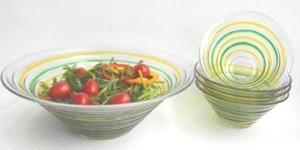 Wholesale glass salad bowl set from china suppliers