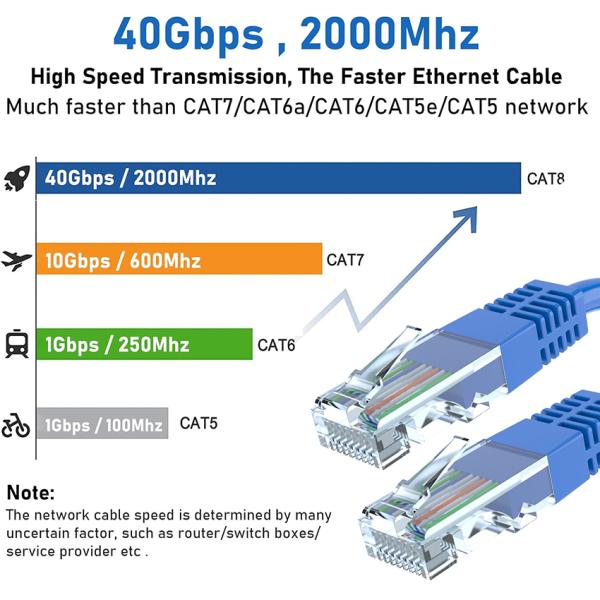 Cat6 Ethernet Cable 10Gbps with RJ45 Connector PVC Jacket